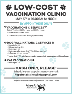 May 6 2023 Low Cost Vaccination Clinic Flyer FINAL